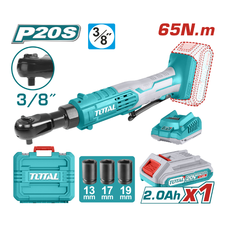 Lithium-Ion Cordless Drive Ratchet 65Nm 3/8" includes battery and charger